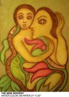 Painting - The Wise Serpent - Watercolour On Paper